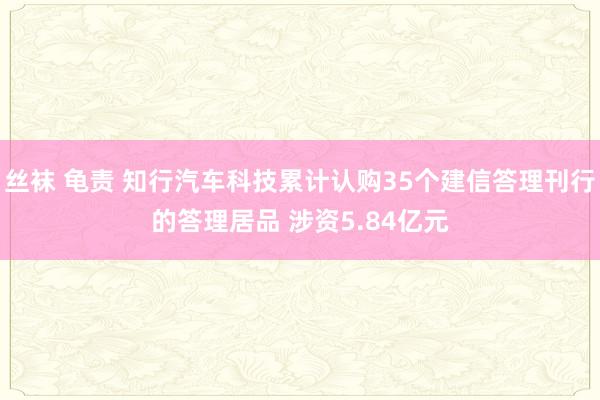 丝袜 龟责 知行汽车科技累计认购35个建信答理刊行的答理居品 涉资5.84亿元