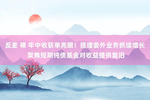 反差 裸 年中收获单亮眼！搭理委外业务抓续增长 聚焦短期纯债基金对收益提供复旧