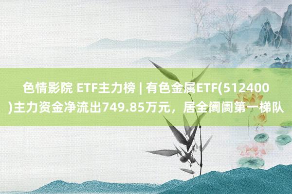 色情影院 ETF主力榜 | 有色金属ETF(512400)主力资金净流出749.85万元，居全阛阓第一梯队