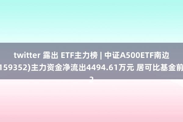 twitter 露出 ETF主力榜 | 中证A500ETF南边(159352)主力资金净流出4494.61万元 居可比基金前2