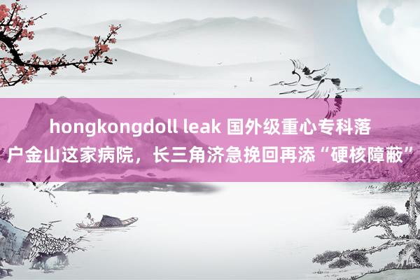 hongkongdoll leak 国外级重心专科落户金山这家病院，长三角济急挽回再添“硬核障蔽”